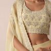 White Organza Jacket And Lehenga Set With Sequin Work