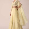 White Organza Jacket And Lehenga Set With Sequin Work