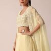 White Organza Jacket And Lehenga Set With Sequin Work