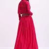 Dark Pink Embroidered Silk Lehenga Choli Set