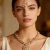 Champagne Gold Stone Encrusted Necklace Set
