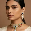 Multi Stone Embellished Necklace Set