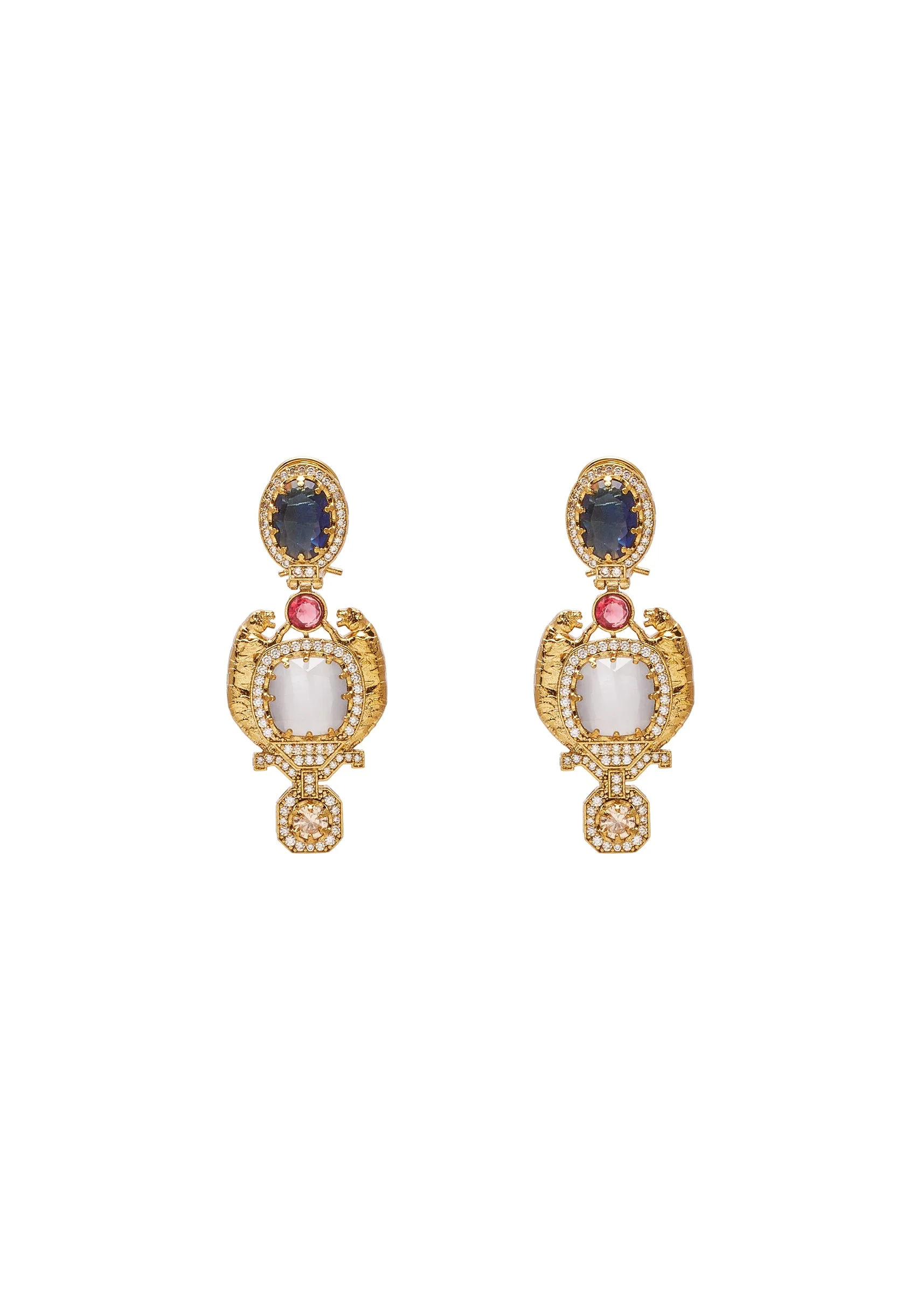 Multi Stone Embellished Necklace Set