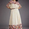 Ivory Embroidered Skirt With Resham work Detailed Crop Top