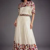 Ivory Embroidered Skirt With Resham work Detailed Crop Top