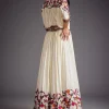 Ivory Embroidered Skirt With Resham work Detailed Crop Top