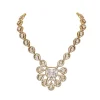 Gold-Toned CZ Necklace Set With Crystal Detailing