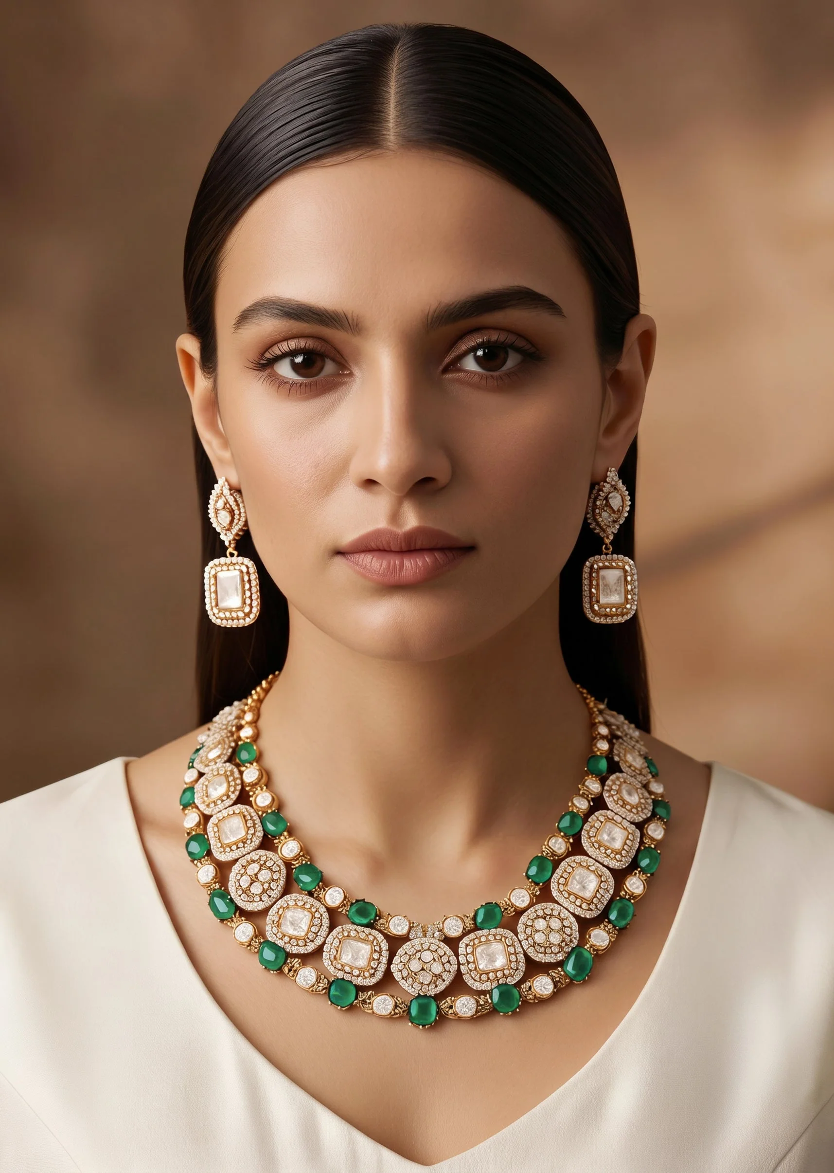 1077-antique-green-kundan-polki-layered-necklace-set-1.webp Antique Green Kundan Polki Layered Necklace Set