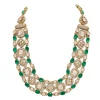 Antique Green Kundan Polki Layered Necklace Set