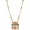 Antique Gold Toned Rajwadi Kundan Necklace Set