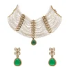 Pearl & Green Choker Necklace Set