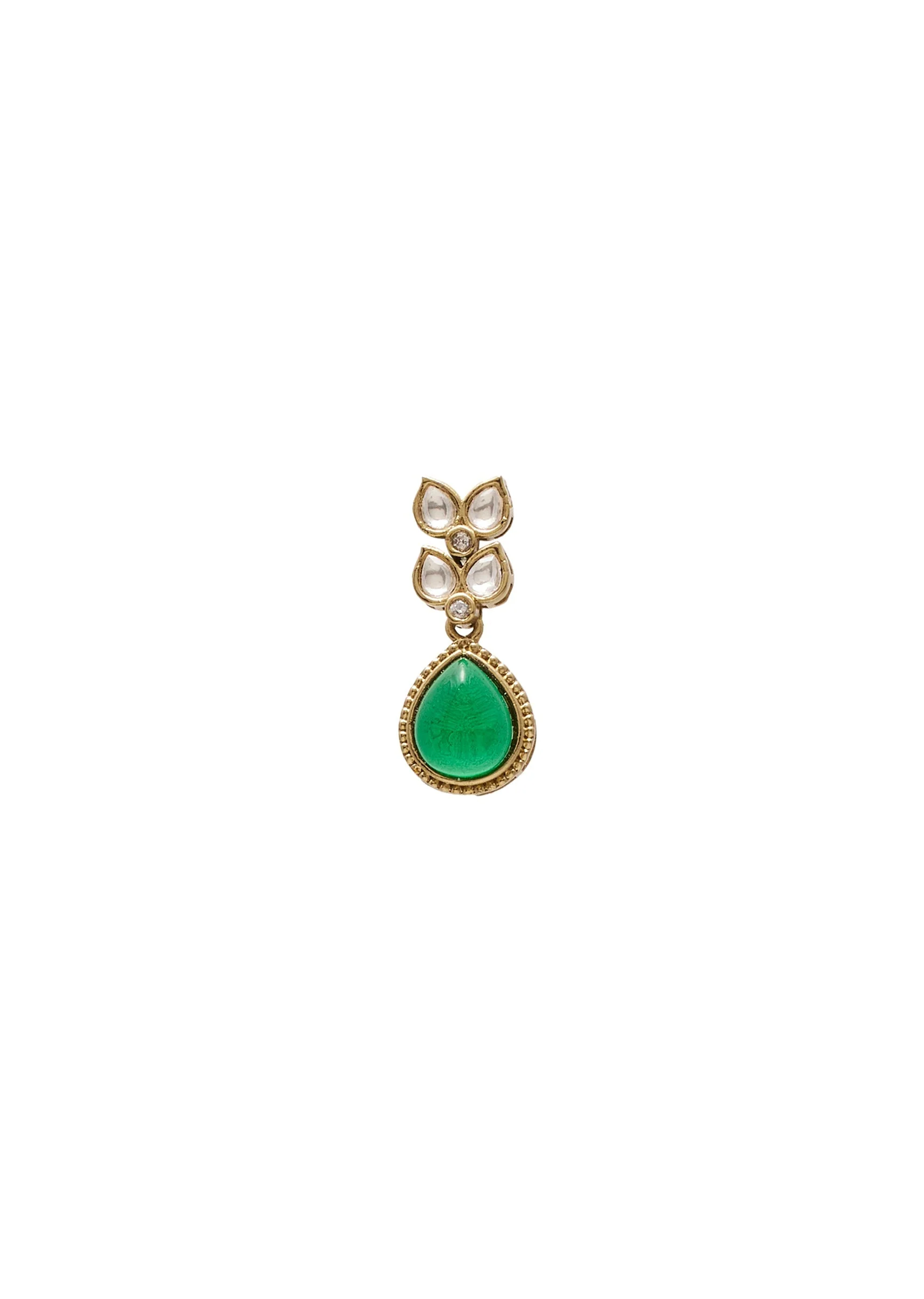 Pearl & Green Choker Necklace Set