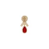Red Layered Statement Necklace Set