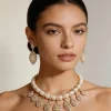 White Pearl And Zirconia Necklace Set
