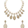 White Pearl And Zirconia Necklace Set