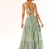 Lily Green Tiered Lehenga With Colorful Resham And Moti Embroidery In Floral Motifs