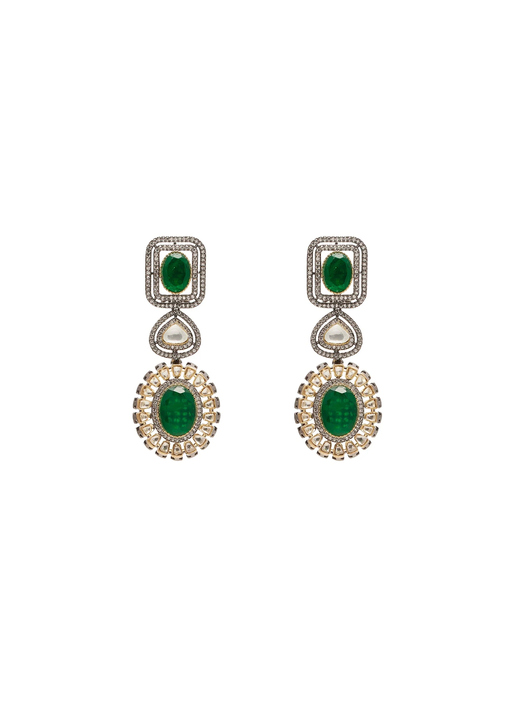 Green Layered Kundan Necklace Set