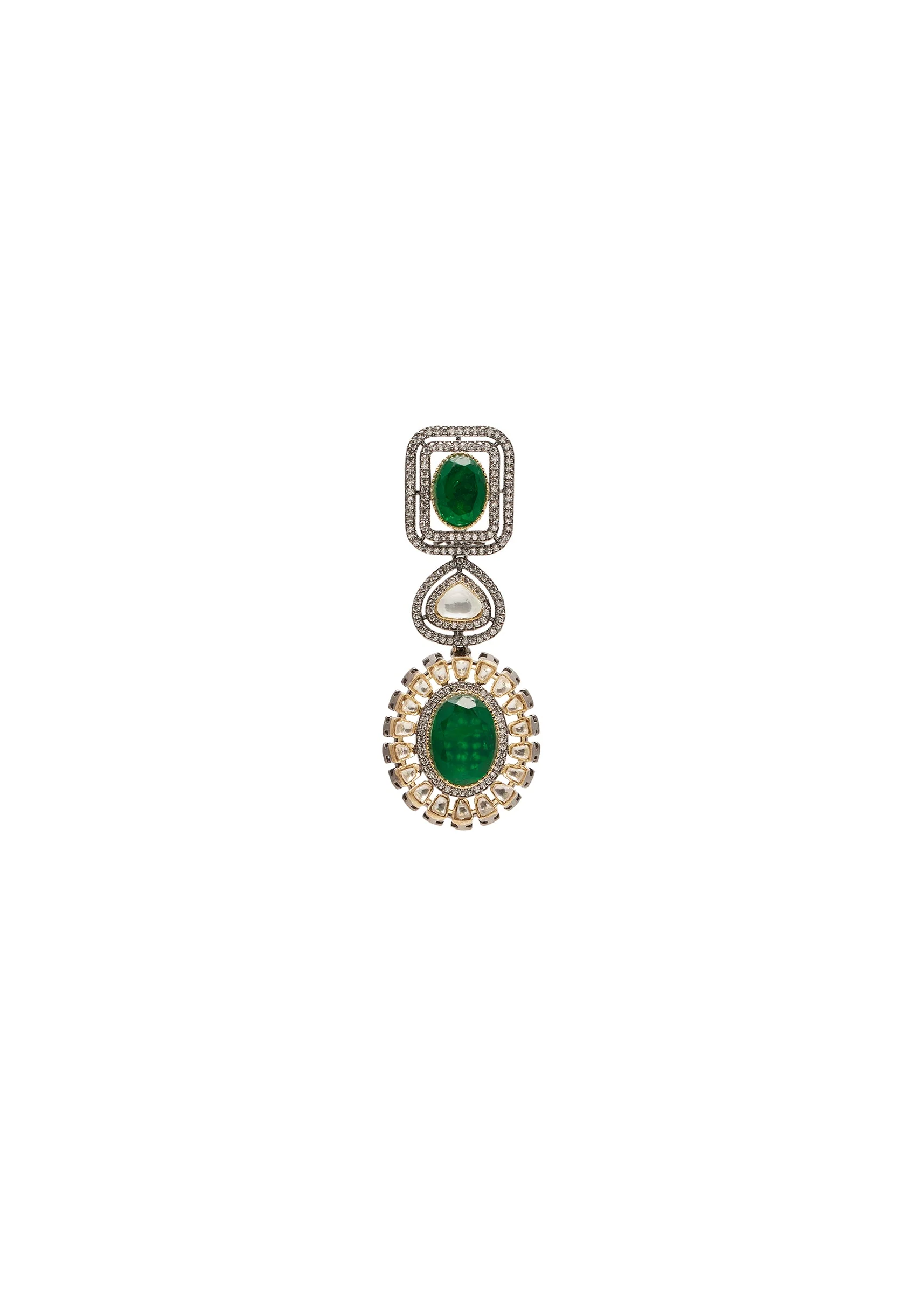 Green Layered Kundan Necklace Set