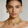 Rust Kundan Choker Necklace Set