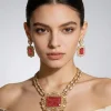 Pink Antique Long Necklace Set