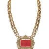 Pink Antique Long Necklace Set