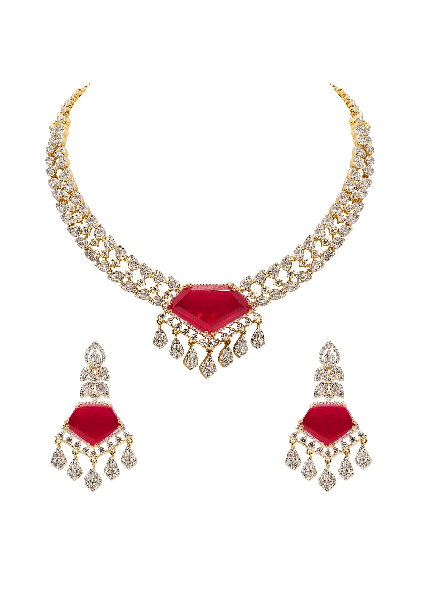 Red Kundan Statement Necklace Set