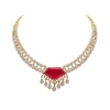 Red Kundan Statement Necklace Set