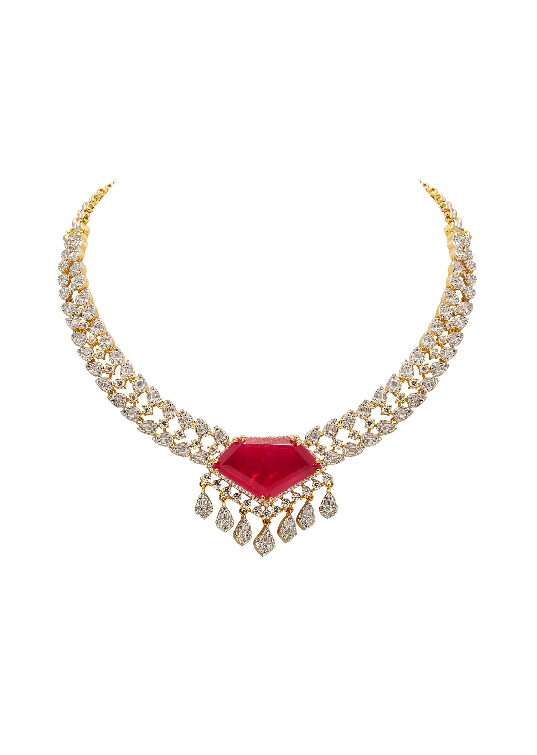 Red Kundan Statement Necklace Set