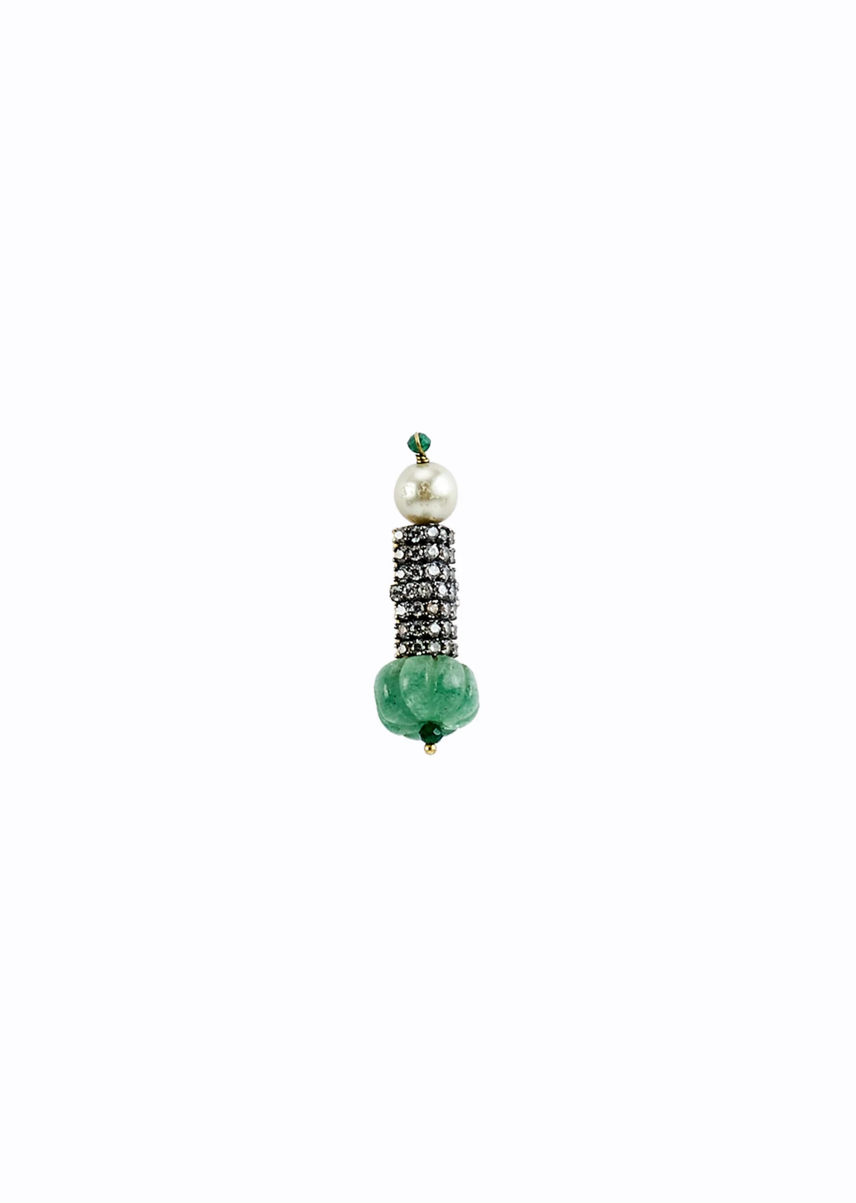 Green Kundan Polki Short Necklace Set With Earrings