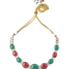 Green And Red Contemporary Choker Necklace Set With Earrings