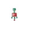 Green And Red Contemporary Choker Necklace Set With Earrings