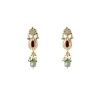 Gold Plated Multicolored Kundan Polki Long Necklace Set With Earrings