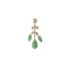Gold Plated Green Synthetic Stone Necklace Set With Earrings