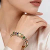 Gold Plated Multicolored Kundan Polki Bangles
