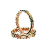 Gold Plated Multicolored Kundan Polki Bangles