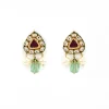Gold Plated Multicolored Kundan Work Choker Necklace Set With Earrings
