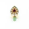 Gold Plated Multicolored Kundan Work Choker Necklace Set With Earrings