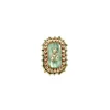 Green Meenakari Floral Motif Kundan Polki Ring
