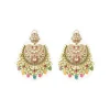 Gold Plated Multicolor Stone Chandelier Earrings