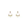 Crescent Motif Multicolored Kundan Polki Hoop Earrings