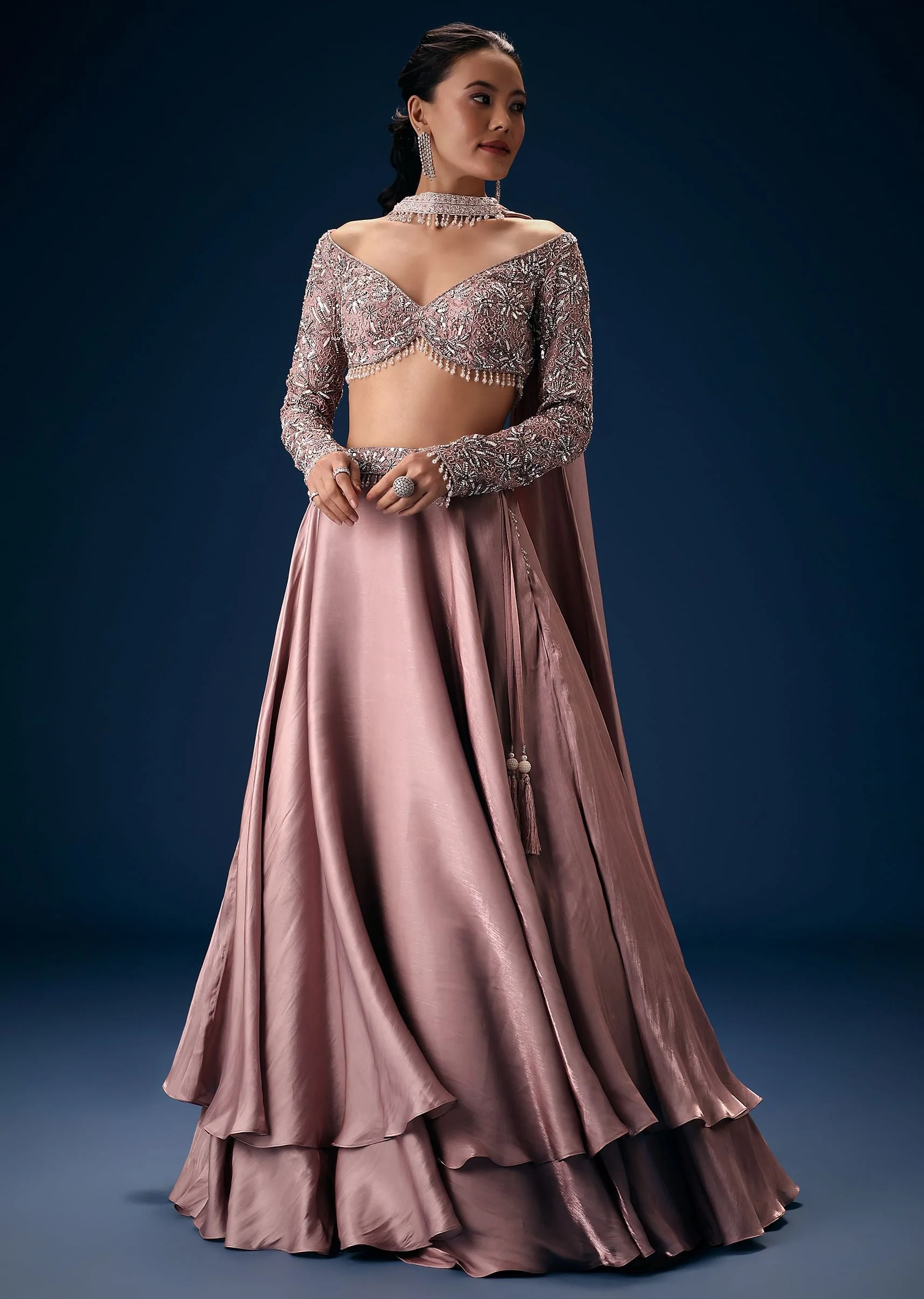 10995-onion-pink-embroidered-blouse-with-lehenga-and-choker-dupatta-1.webp Onion Pink Embroidered Blouse With Lehenga And Choker Dupatta