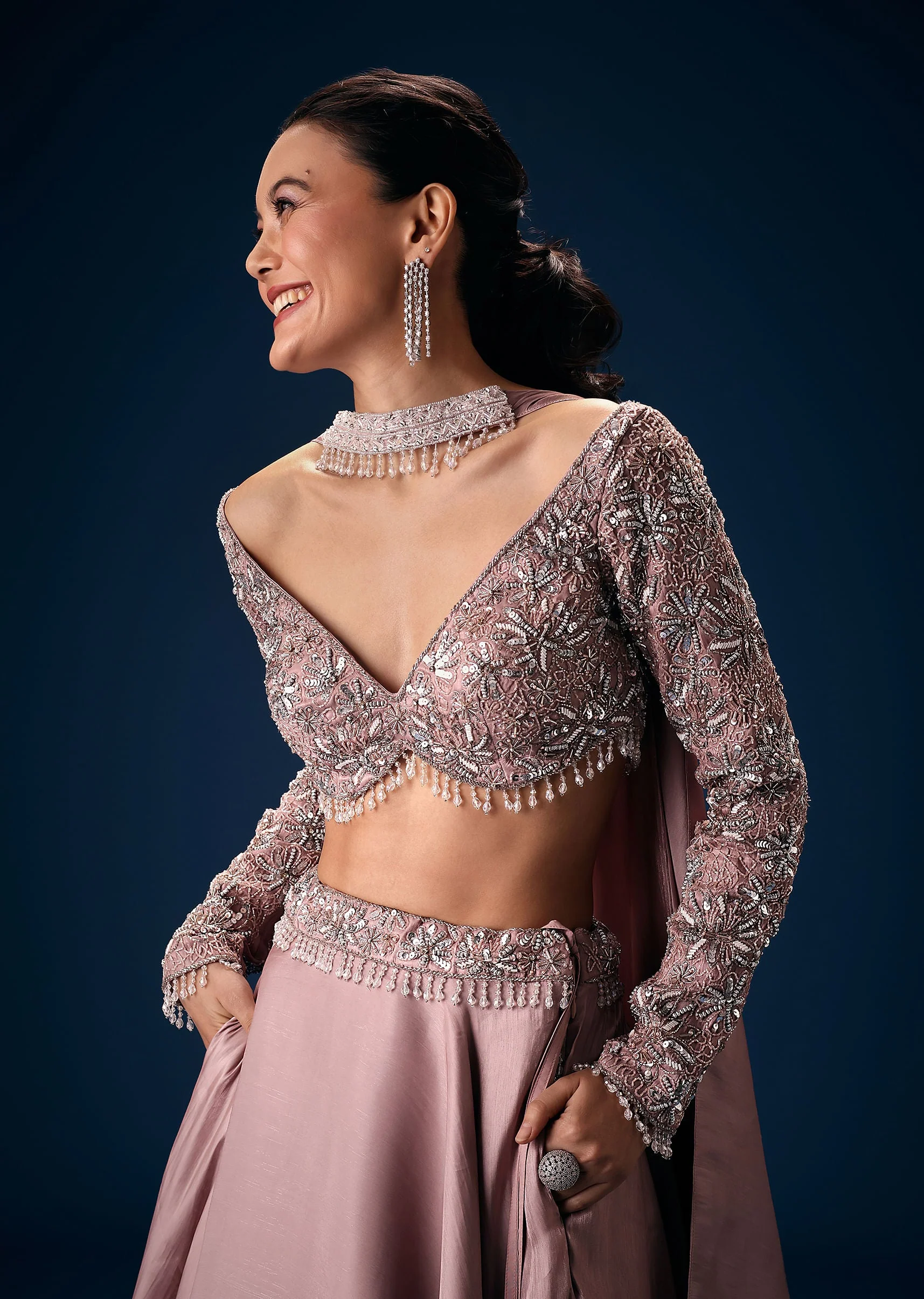10995-onion-pink-embroidered-blouse-with-lehenga-and-choker-dupatta-4.webp Onion Pink Embroidered Blouse With Lehenga And Choker Dupatta