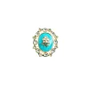 Gold Plated Turquoise Stone Statement Ring