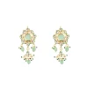 Gold And Green Beaded Choker Necklace Set