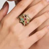 Multicolor Kundan Statement Ring