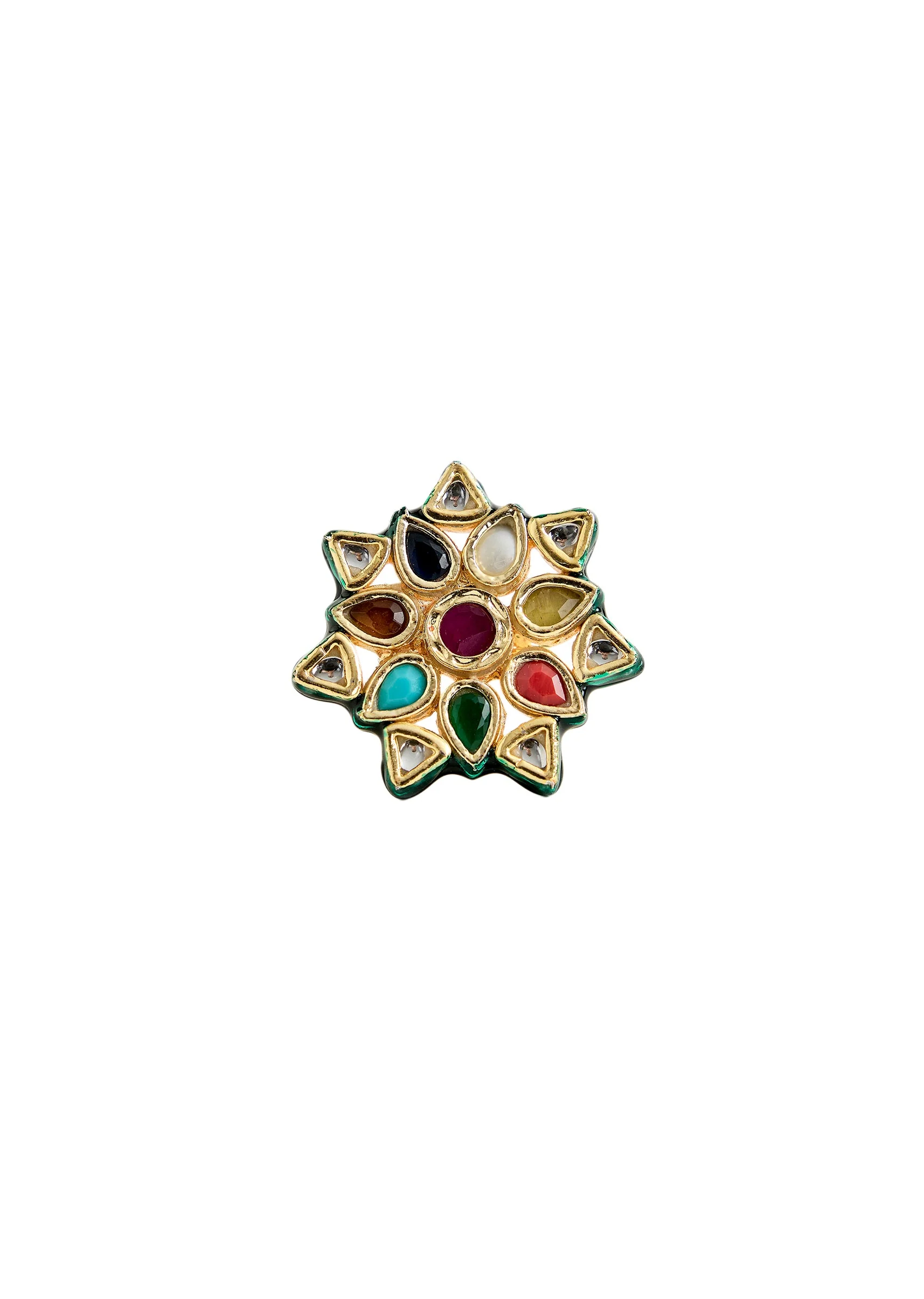 Multicolor Kundan Statement Ring