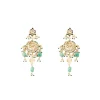 Floral Pearl And Emerald Layered Statement Necklace Set
