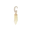 Gold Plated Long Statement Pearl Drop Chandelier Earrings for Women