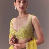 Yellow Organza Double Circular Lehenga Set With Hand Work