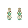 Pastel Lotus Motif Dangler Earrings